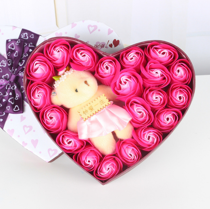 Events Heart Soap Rose & Teddy Bear Gift Box