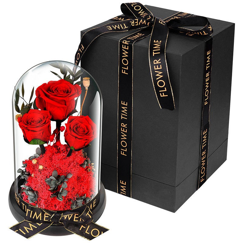 Preserved Forever Rose Glass Dome Centerpiece
