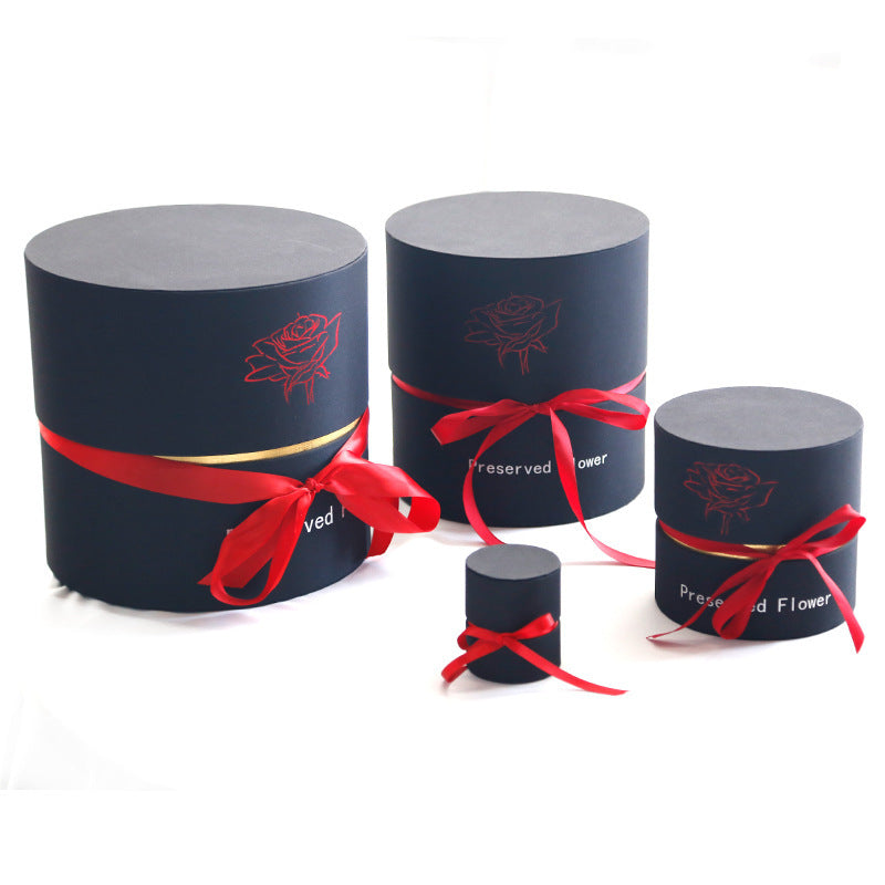 Luxury Eternal Red Roses in Round Gift Box
