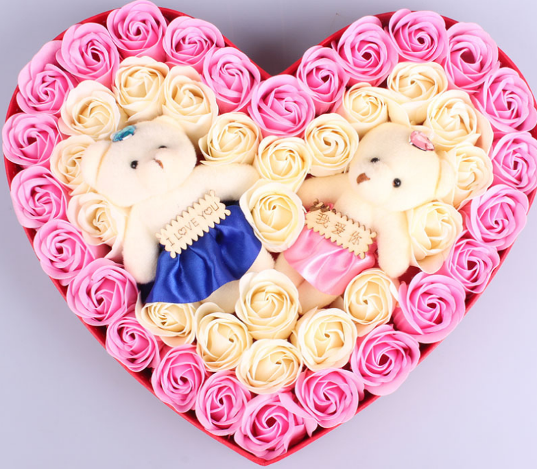 Events Heart Soap Rose & Teddy Bear Gift Box