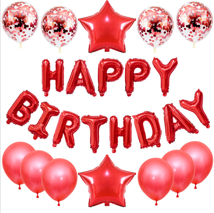 Happy Birthday Foil Letter & Confetti Balloon Kit