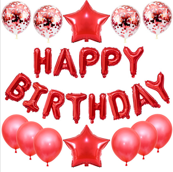 Happy Birthday Foil Letter & Confetti Balloon Kit