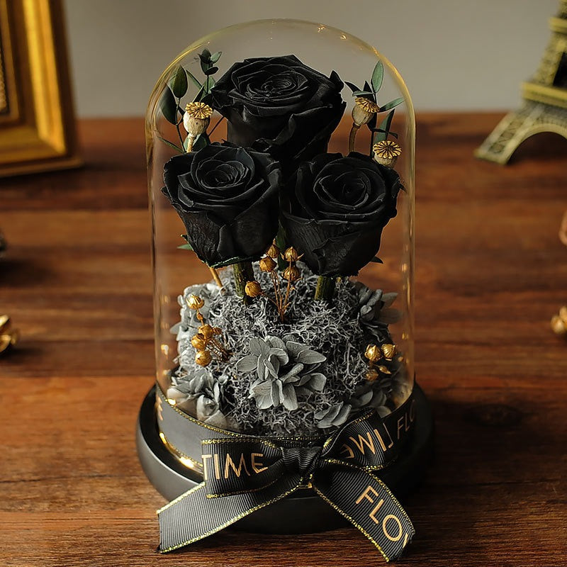 Preserved Forever Rose Glass Dome Centerpiece
