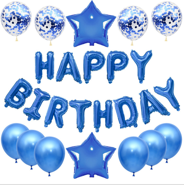 Happy Birthday Foil Letter & Confetti Balloon Kit