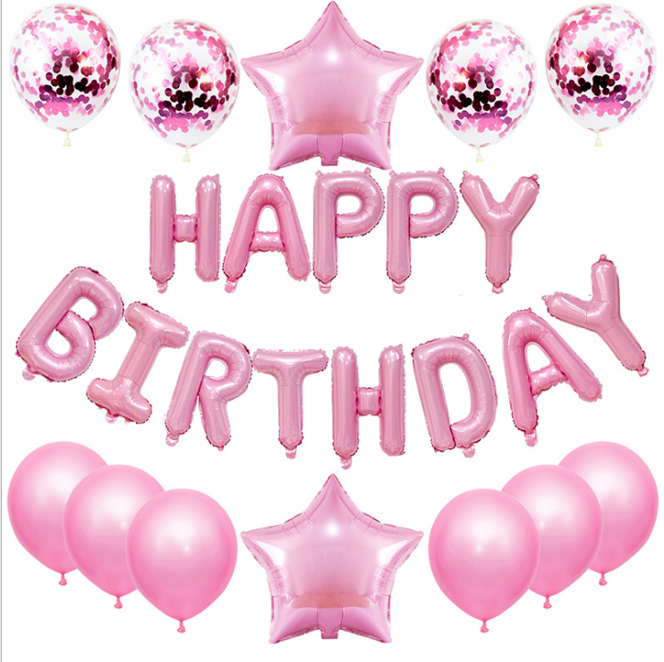 Happy Birthday Foil Letter & Confetti Balloon Kit