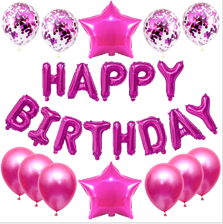 Happy Birthday Foil Letter & Confetti Balloon Kit