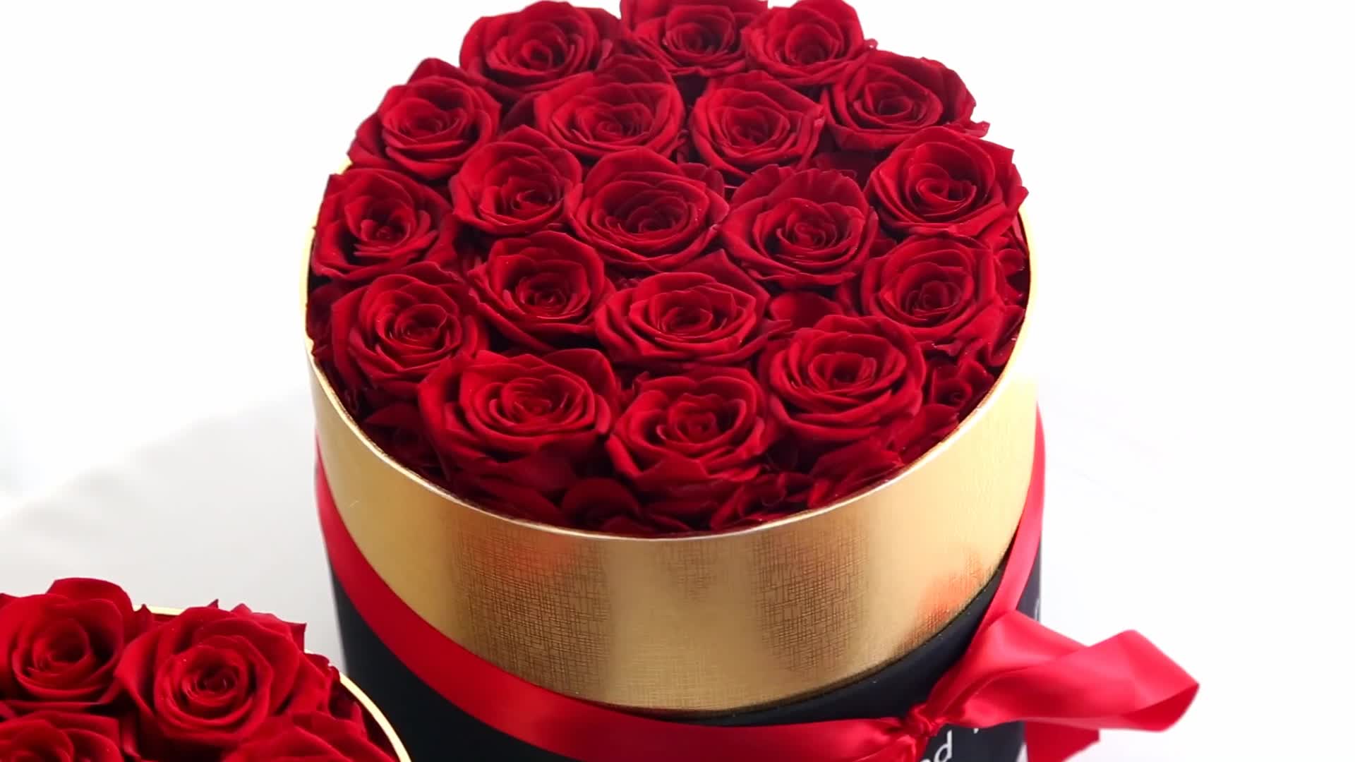 Luxury Eternal Red Roses in Round Gift Box