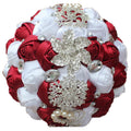 Premium Crystal & Satin Ribbon Wedding Bouquet