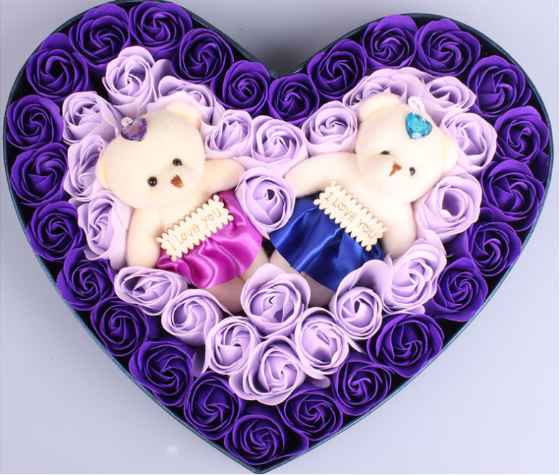 Events Heart Soap Rose & Teddy Bear Gift Box