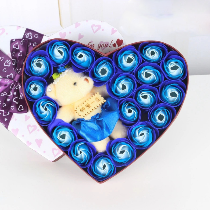 Events Heart Soap Rose & Teddy Bear Gift Box
