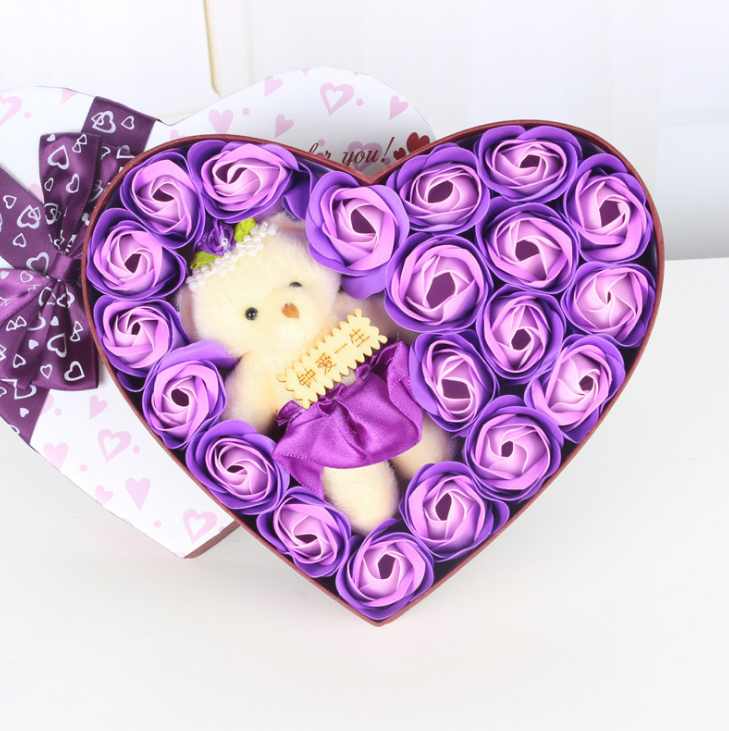 Events Heart Soap Rose & Teddy Bear Gift Box