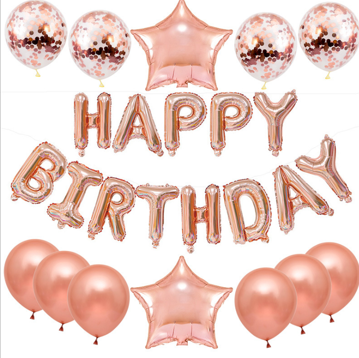 Happy Birthday Foil Letter & Confetti Balloon Kit