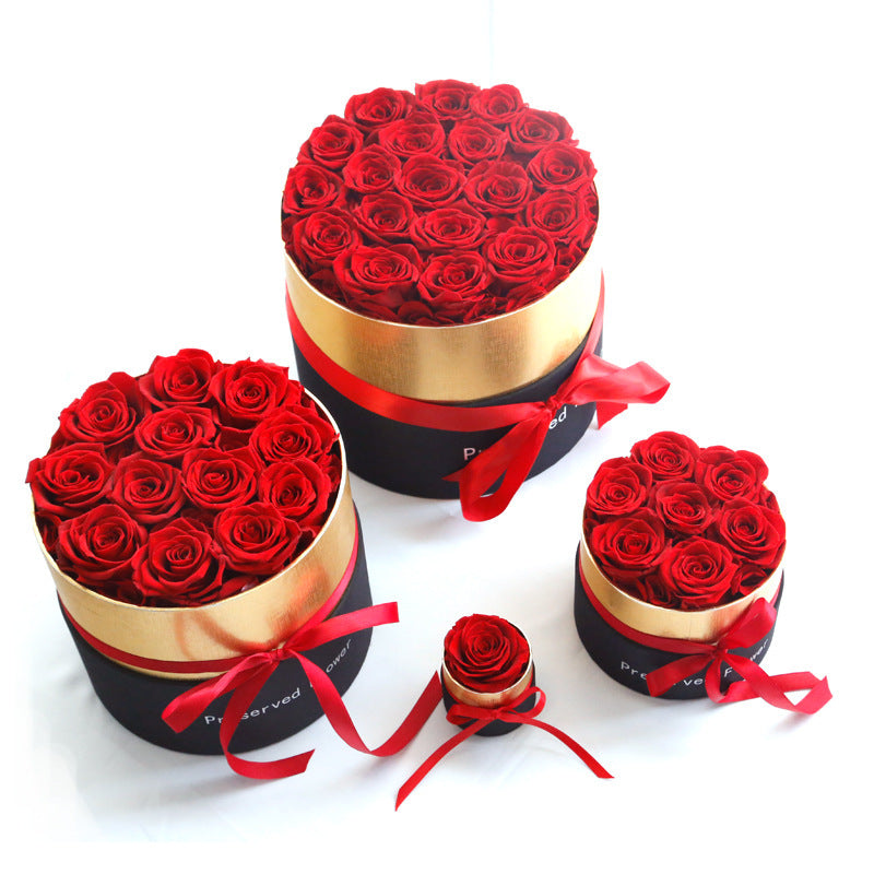 Luxury Eternal Red Roses in Round Gift Box