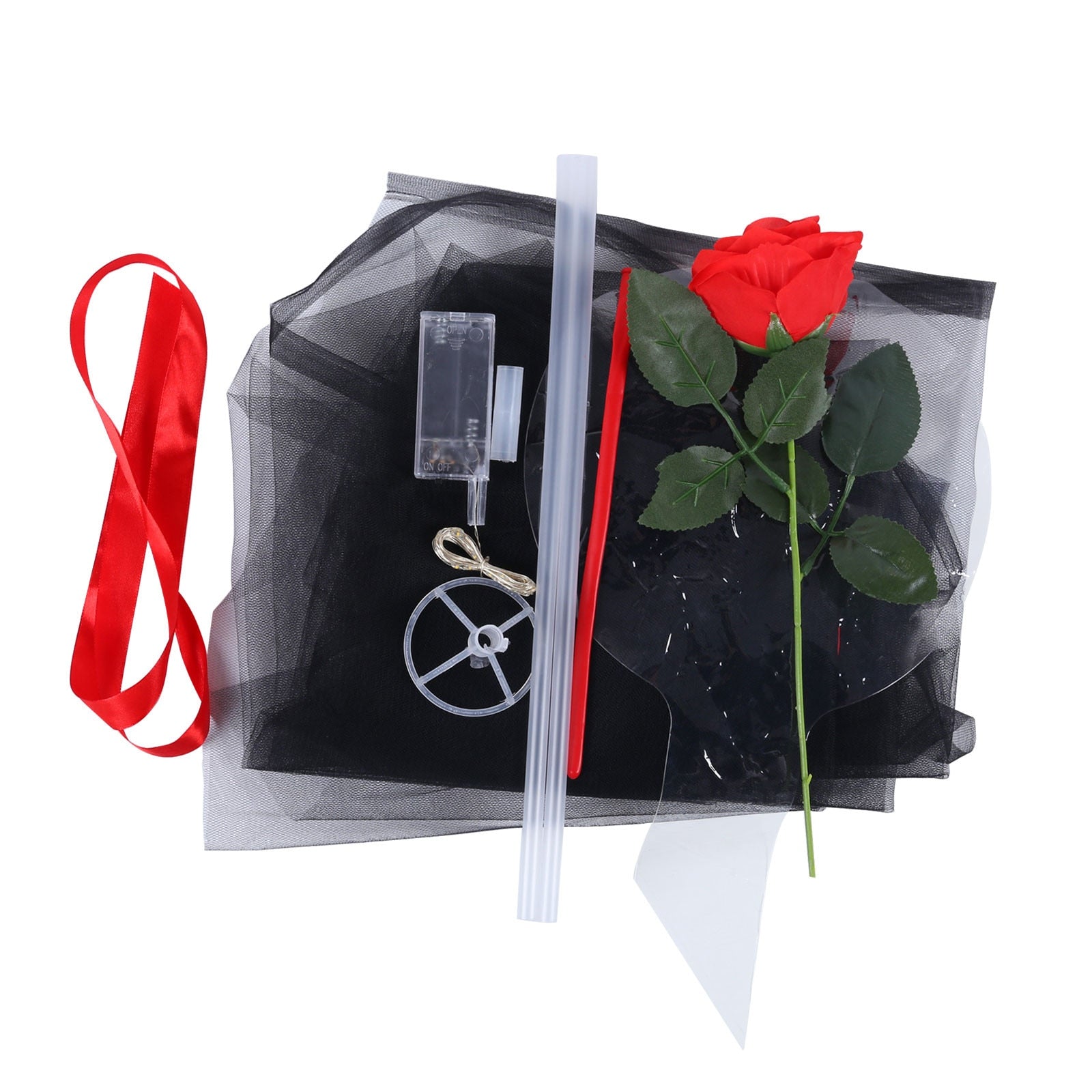 Transparent LED Light-Up Balloon with Rose